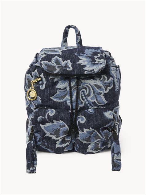 chloe backpack mini denim.